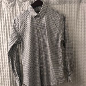 Express White And Grey Stripped Button Down